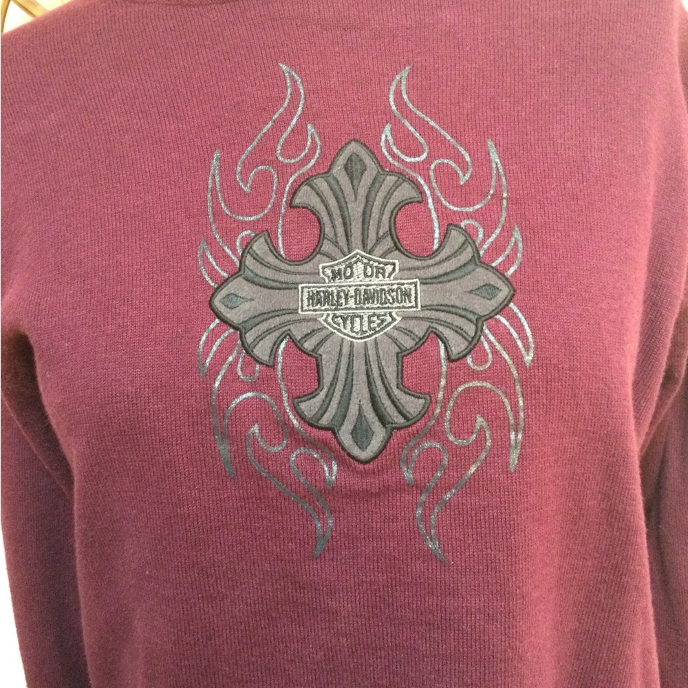 Harley Davidson Sz S Maroon Color Sweatwe - Picture 3 of 4